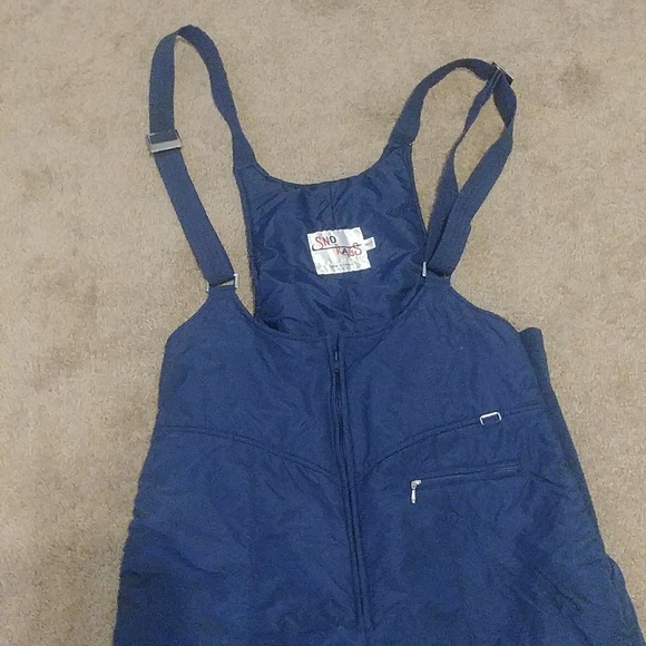 Vintage Sno Rags Bib Mens Ski/Snow Boarding Lined Zip Up Bib Utility Overall - Picture 2 of 9